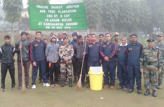 Assam Rifles organised cleanliness drive Assam Rifles organised cleanliness drive
